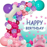 Puppy Party Balloon Garland Kit with Dog Bone Foil & Confetti Balloons for Girls' Celebrations