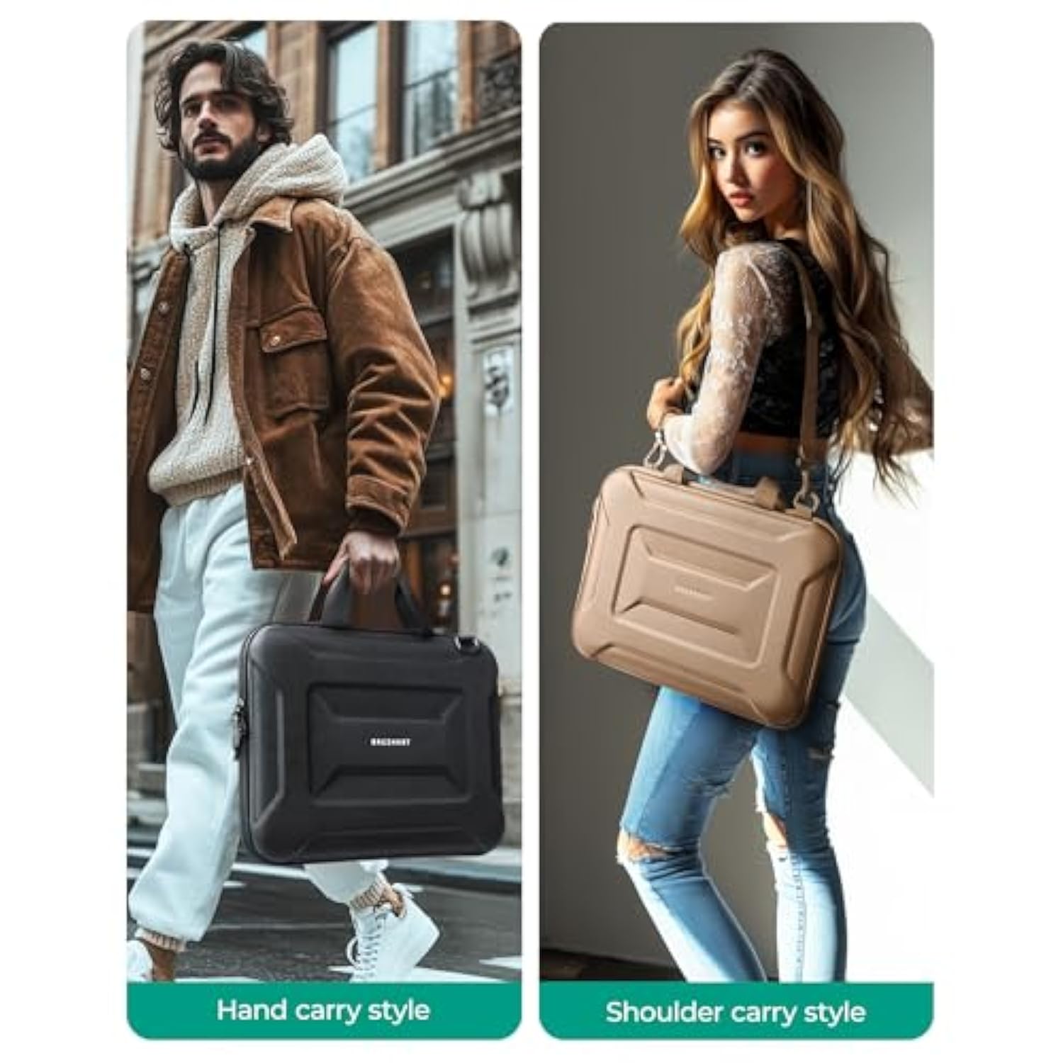 BAGSMART 15.6-16 inch Laptop Computer Case with Strap,Shockproof Waterproof Laptop Bag with Sturdy Handle,Carrying Laptop Sleeve for 15" Dell,HP,MacBook Pros?Black