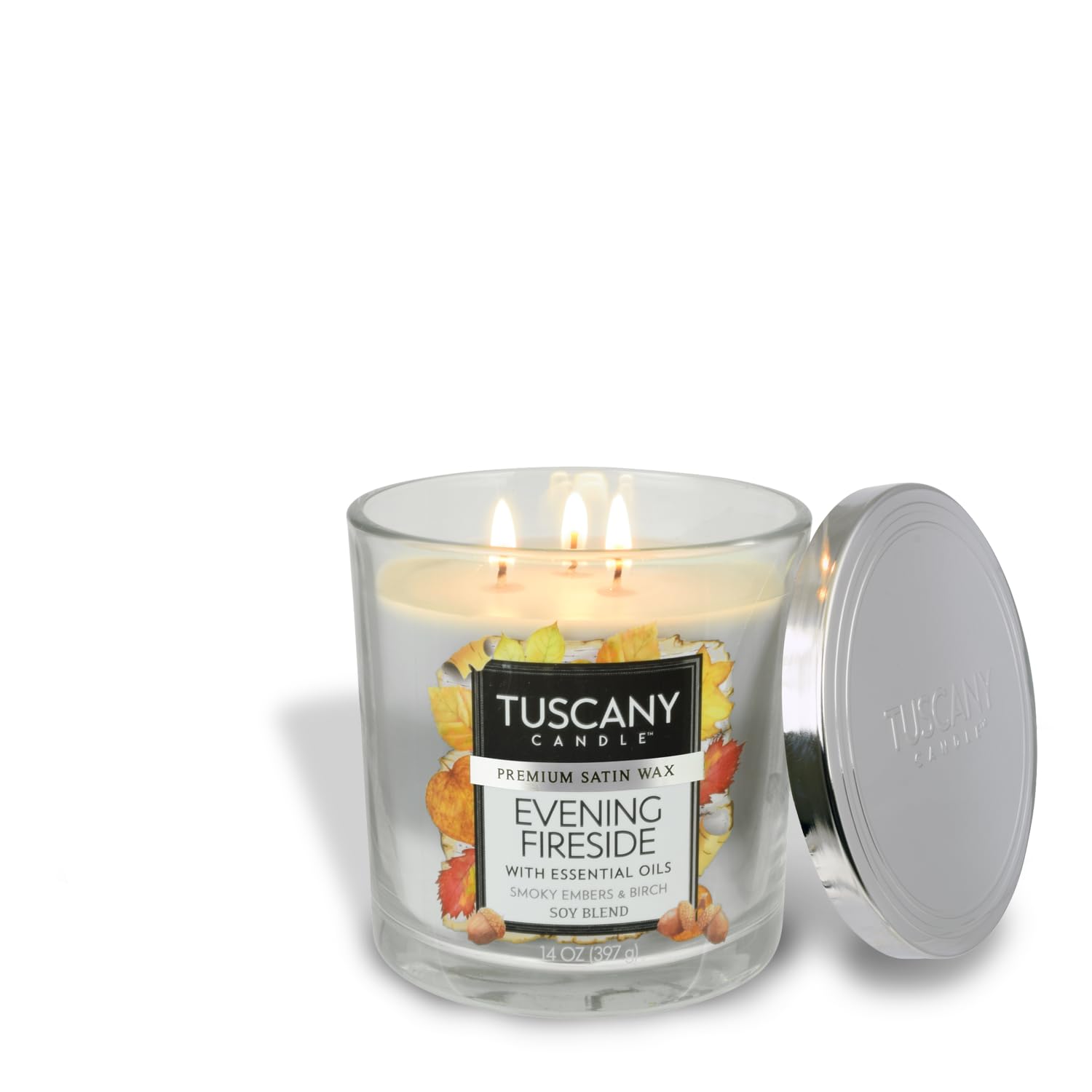 Tuscany Candle Evening Fireside Long-Lasting Scented Jar Candle, 14 oz