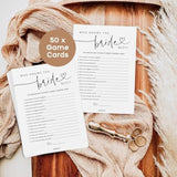 Bridal Shower Games, Who Knows The Bride Best Bridal Shower Game For 50 Guests, Minimalist
