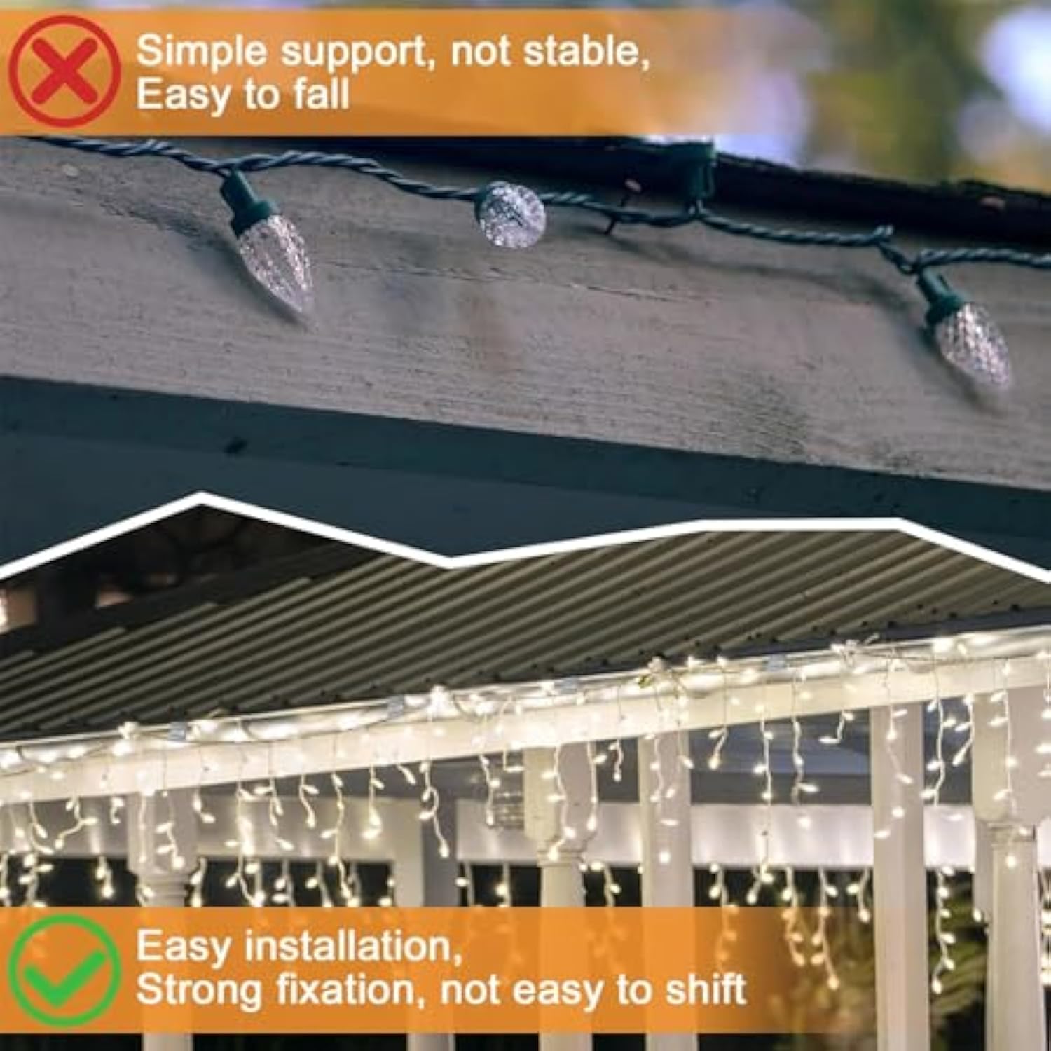 Christmas Lights Gutter Hooks, 60Pcs Large Roof Hooks Light Hangers Galvanized Clips For Hanging Outdoor Lights