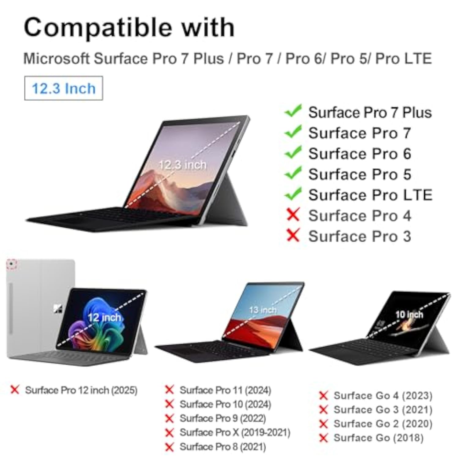 Fintie Hard Case for Microsoft Surface Pro 7 Plus/Pro 7/ Pro 6/ Pro 5/ Pro LTE
