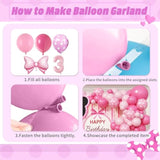 Light Pink Balloon Garland Arch Kit With Baby Pink 40 Inch Number 3 Balloon And Bow Foil Balloon, 3Rd Birthday Decorations For Girl Princess 3 Year Old Birthday Party Baby Shower Anniversary Wedding