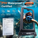 Floating Waterproof Phone Pouch 2 Pack, IPX8 Waterproof Phone Case with Double Space, Beach Cruise Vocation Essentials, Underwater Cell Phone Dry Bag