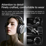 JT3 Over-Ear Open-Back Headphones, 50mm Dynamic Driver, PEK+PU Composite Diaphragm, Detachable 3.5mm Cable with Mic for Music & Gaming (Silver)