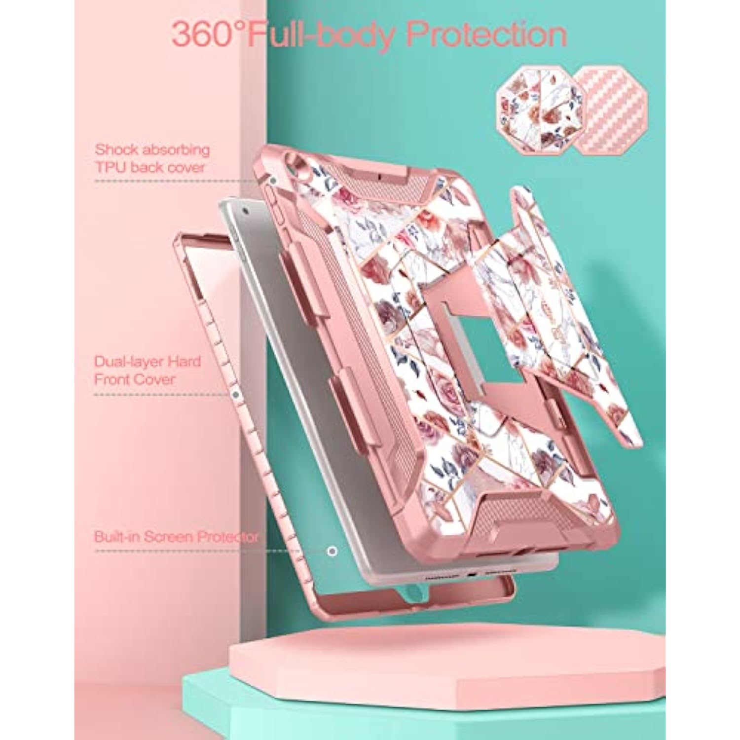 For Ipad 9Th/8Th/7Th Generation Case 10.2-Inch, Built In Screen Protector Penc