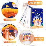 200 Pieces Nativity Plastic Treat Bags Christmas Bags 5 Mil 6.8"X10" Merchandise Bag With Handle Retail And Shopping Bag For Vacation Xmas Nativity Party Supply