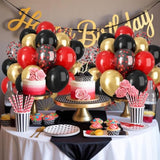 60pcs Black Red Gold 12in Balloons Confetti Party Decor Graduation Wedding