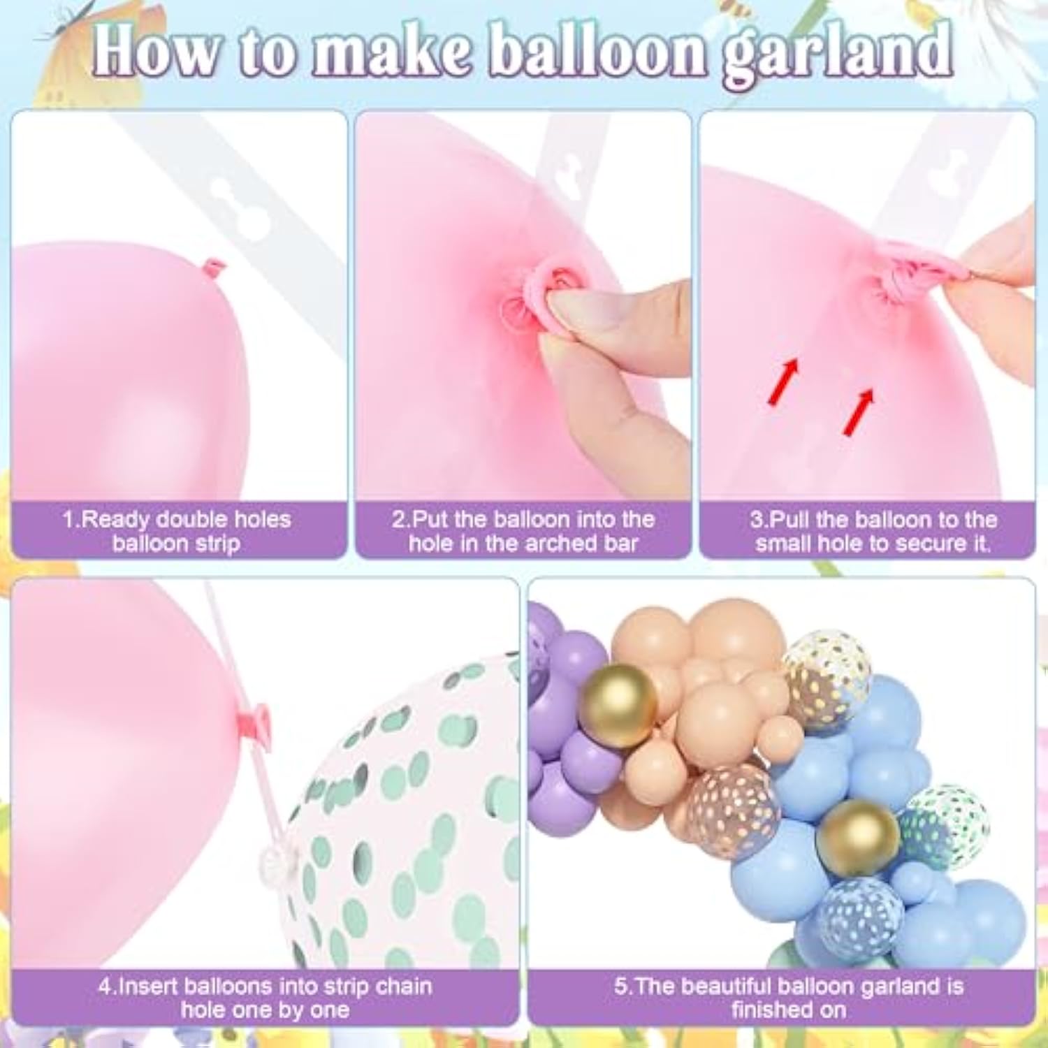 164PCS Pastel Balloon Garland Kit Rainbow Unicorn Arch for Baby Shower & Party