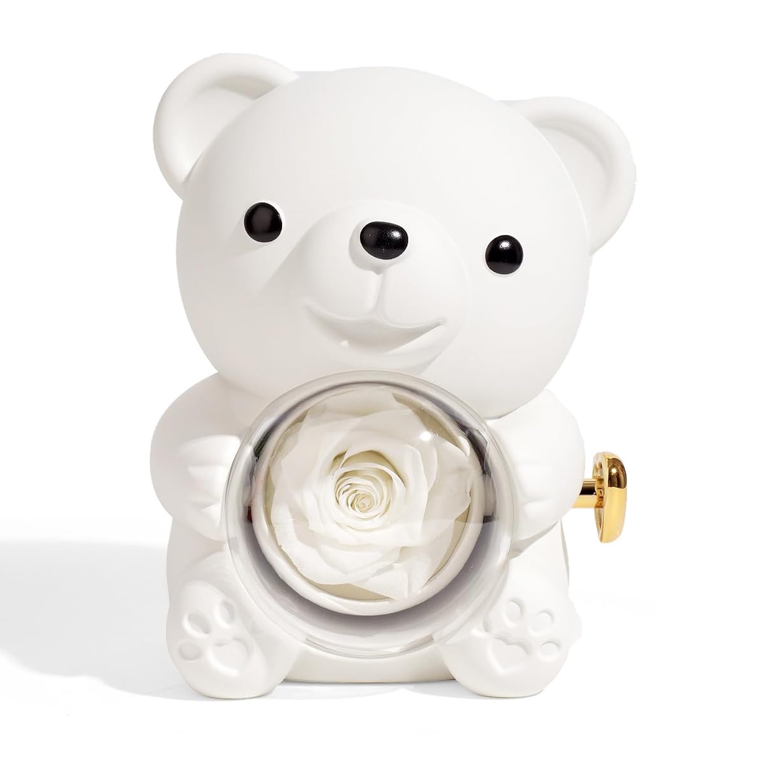 New Rose Hug Bear Jewelry Box Preserved Real Rose Gifts Eternal Rose Box For Mom,Girlfriend,Women,Wife,Valentine'S Day,Mother'S Day,Birthday,Anniversary