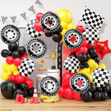 30 Inch Wheel Balloons, Race Car Tire Balloons, Racing Cars Wheels Theme Birthday Party Decorations Supplies For Men And Boys 6Pcs