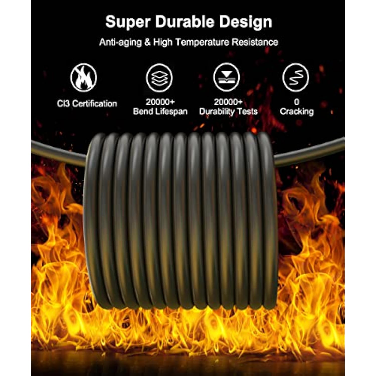 4K Long Hdmi Cable 50 Ft 15M, 50Ft Hdmi Cable In-Wall Cl3 Rated(Hdr10 8/10Bit