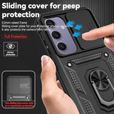 For Galaxy S24 Fe Case, With Screen Protectors And Camera Cover,[Military Grade] 16Ft.Drop Tested Cover With Magnetic Kickstand Protective Case For Samsung S24 Fe, Black