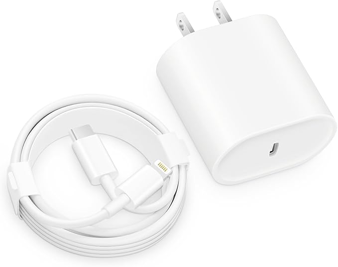 20W USB C Fast Charger with 6FT USB C Cable for iPhone 14 13 12 11 Wall Charger Block
