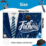 Father's Day Backdrop, Happy Fathers Day Decorations Navy Blue Suit Tie Banner Background for Dad Party, Father's Day Banner for Fathers Day Decorations, 71 x 43 Inch