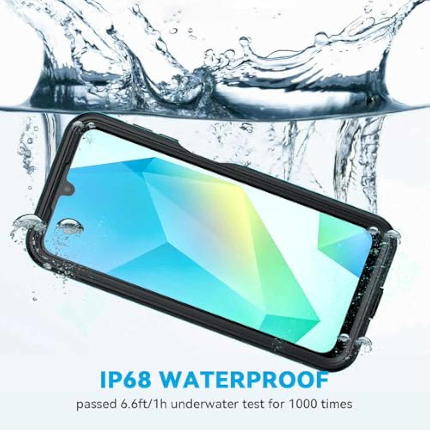 For Samsung Galaxy A16 5G Case, Ip68 Waterproof Dustproof, Built-In Screen Protector, Rugged Full Body Shockproof Protective Cover For Samsung A16 5G /4G 6.7", Blue/Clear