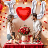 , Silver I Love You Balloons For Him - Big 40 Inch | Red Heart Balloon