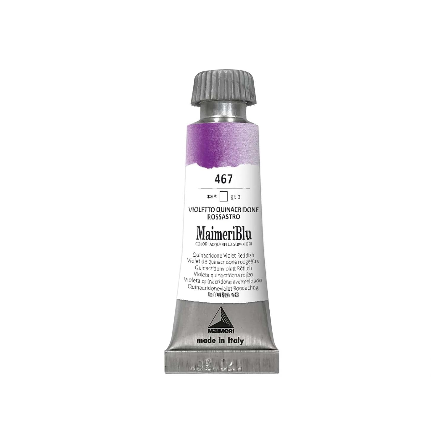Maimeriblu Watercolor Paint, Quinacridone Violet Reddish, 12Ml, Professional Watercolor Art Supplies