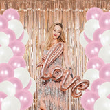 50 Pcs 12Inch Pink And White Balloons, Pearl Latex Balloons For Girl Birthday Party Wedding Decorations Romantic Party