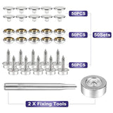 150 Pcs Canvas Snap Kit With 2 Pcs Setting Tool, Marine Grade Stainles
