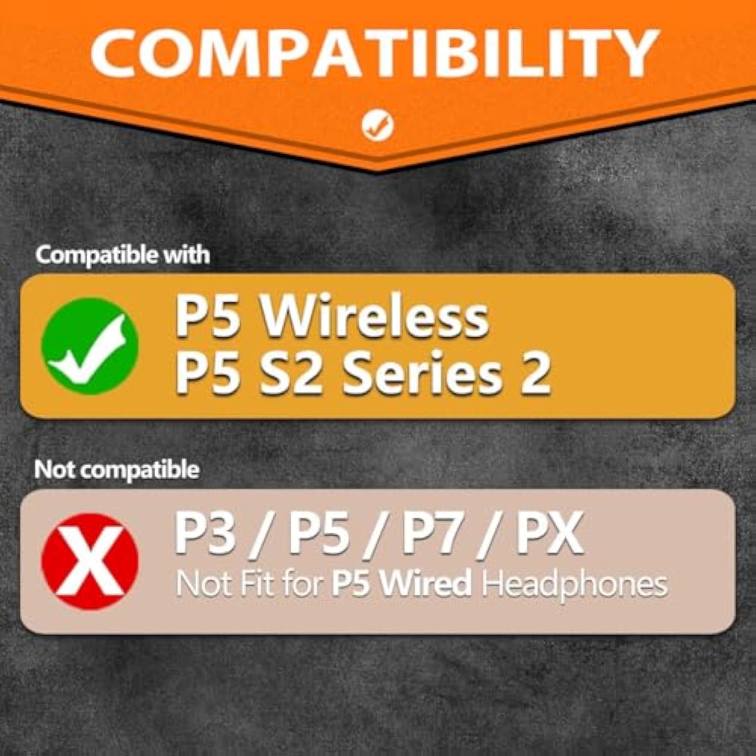 P5 S2 Ear Pads - Replacement Ear Cushion Compatible With P5 Wireless / P5 Series 2 / P5 S2 Series 2 Headphones (Cooling Gel Mesh)