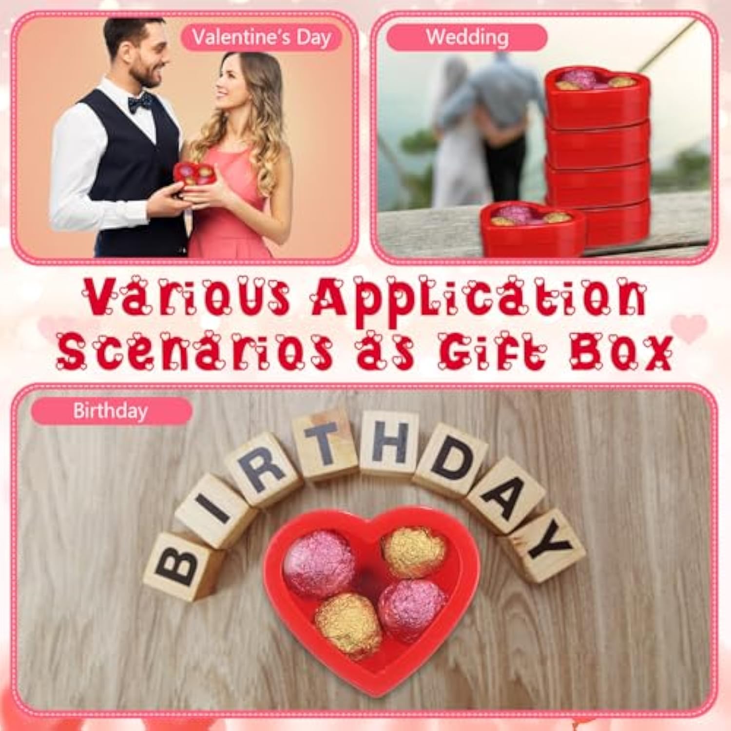 24 Pcs Small Heart Shaped Boxes With Window Valentine'S Day Gift Boxes Plastic Storage Container For Diy Projects Presents Candy Jewelry Mother'S Day Gifts (3.5 X 3 X 1.2 Inch,Red)