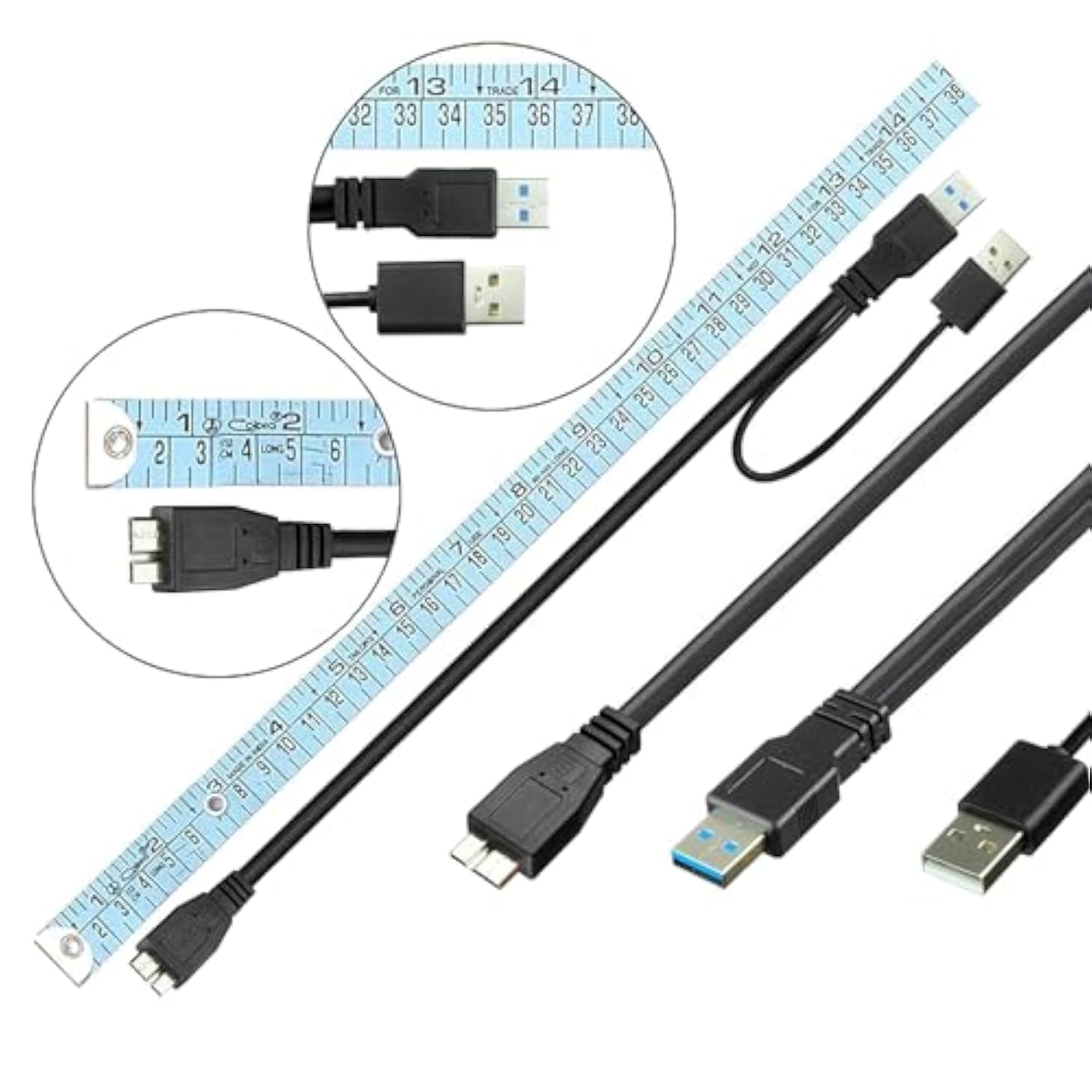 SaiTech IT 1 feet USB 3.0 Dual Power Y Shape Type A to Micro B high Speed Upto 5 Gbps Data Transfer Cable for External Hard Drives(35cm - 1Feet - 0.35M)