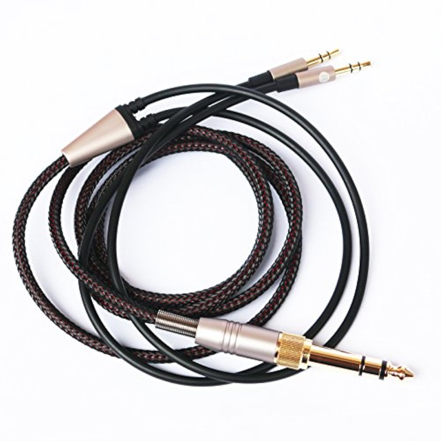 Replacement Cable For Beyerdynamic T1 2Nd Generation / T5P Second Generation Headphones 3.5Mm Male And 6.35Mm Adapter To 2X 3.5Mm Jack Male Audio Hifi Cord 1.5M/4.9Ft