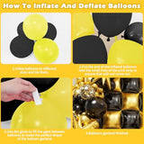 Black Gold Checkered Foil Balloons and Arch Garland Kit Party Decor