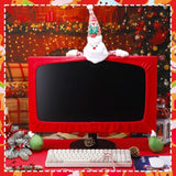 4 Pcs Christmas Computer Monitor Cover And Christmas Mouse Pad Set, Xmas Computer Monitor Decoration Border Cover With Gaming Mouse Pads For Home Office Desk Gifts Supplies