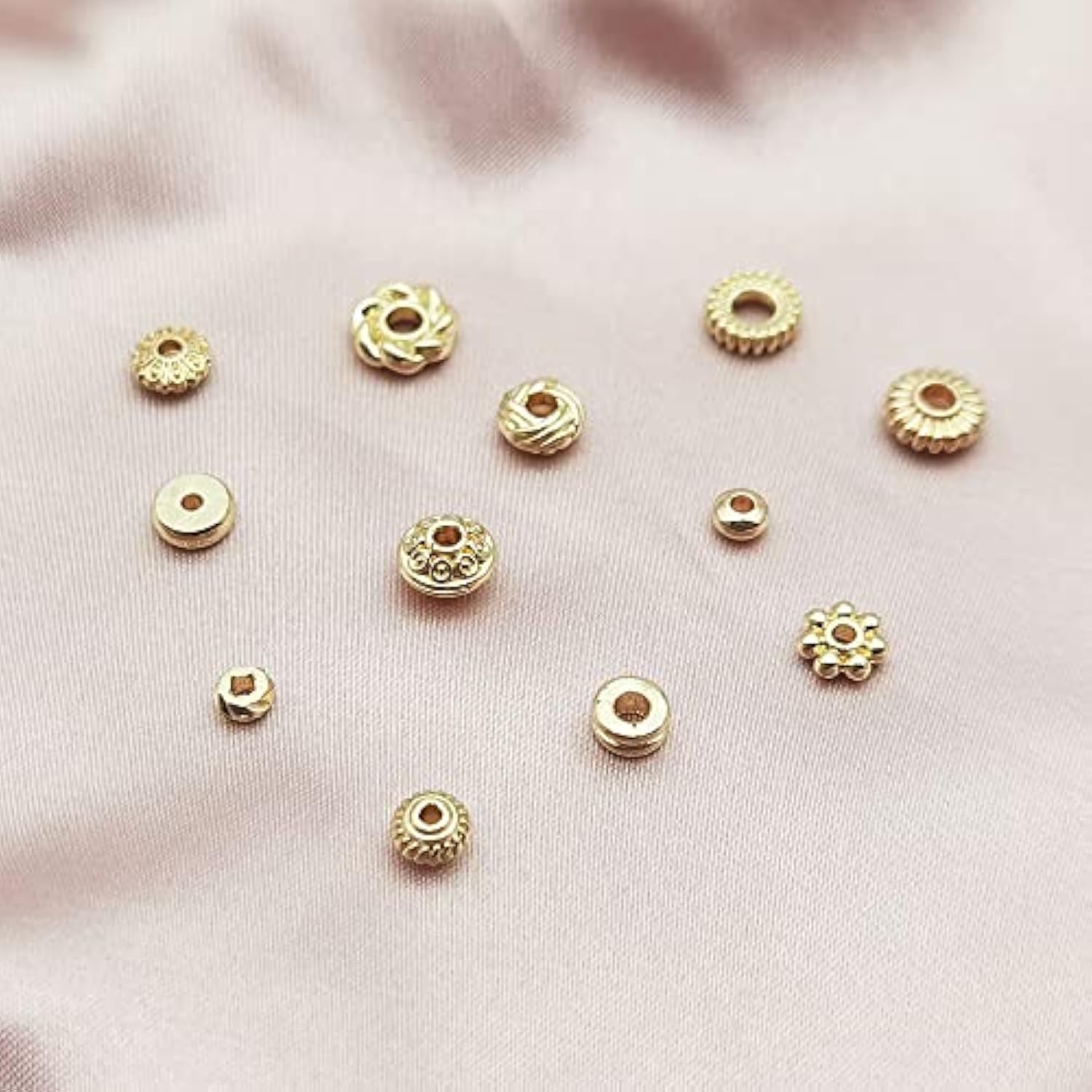 120PCS Gold Plated Spacer Beads for DIY Bracelets & Jewelry Making