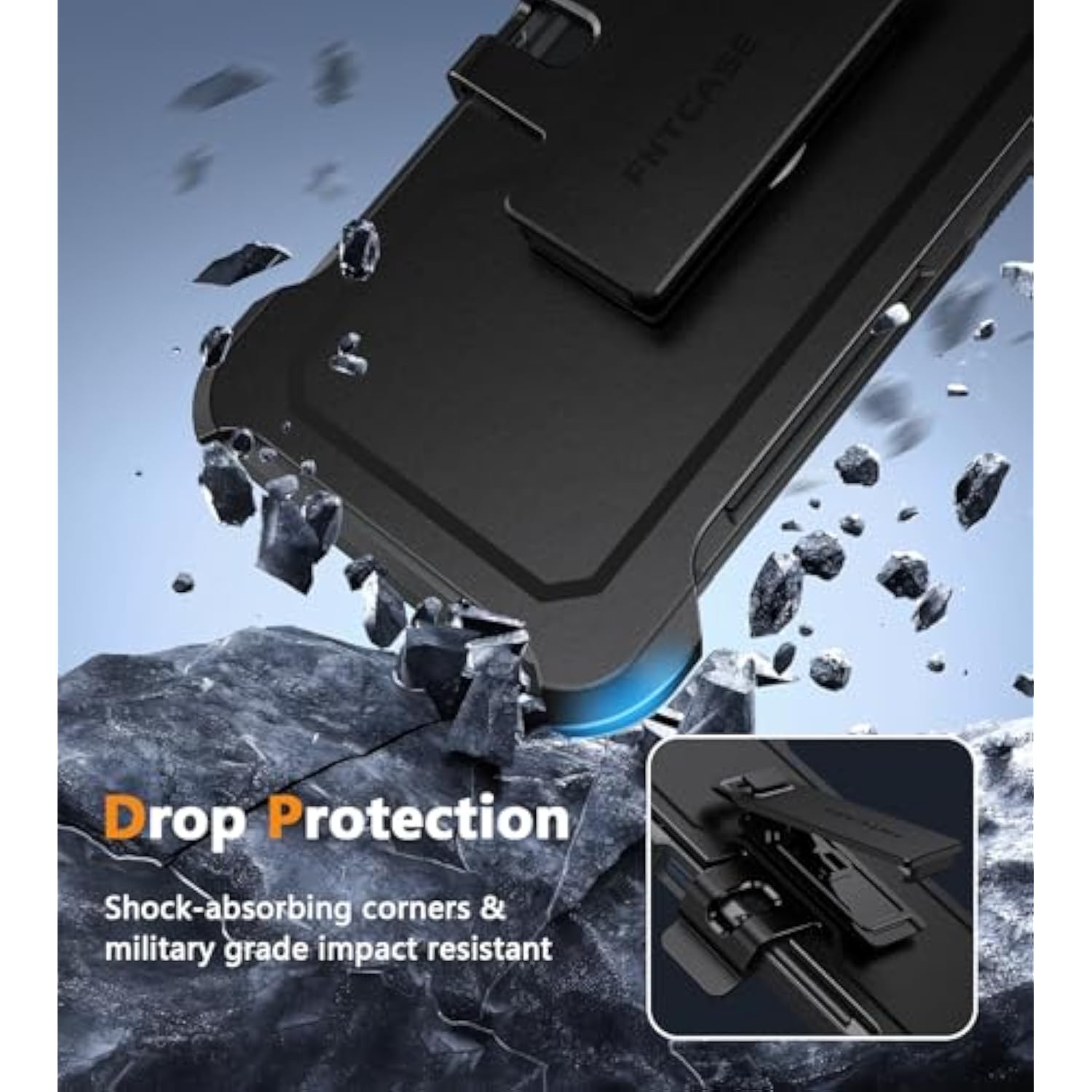For Motorola Moto G-Play-2024 Case: Heavy Duty Drop Protection With Rugged Belt-Clip Holster & Kickstand Military Grade Shockproof Durable Protective Cell Phone Cover (Black)