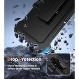 For Motorola Moto G-Play-2024 Case: Heavy Duty Drop Protection With Rugged Belt-Clip Holster & Kickstand Military Grade Shockproof Durable Protective Cell Phone Cover (Black)