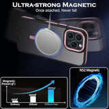 Case For Iphone 16 Pro Max, Magnetic Case [Compatible With Magsafe] Supports Wireless Charging Slim Translucent Matte Women Men Shockproof Protective Back Phone Cover 6.9 Inch, Black/Pink