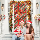 Christmas Door Cover Red Gift Box Merry Christmas Door Cover Banner Photography Background For Winter Xmas Holiday Party Decor, 71 X 35 Inches