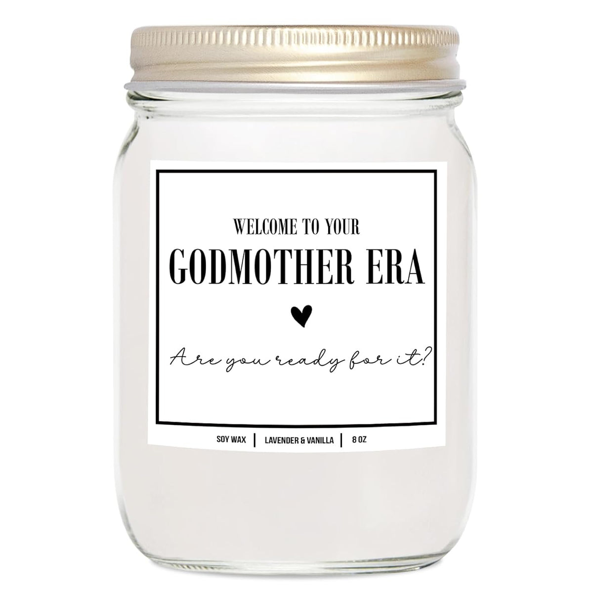 You Nique Designs Will You Be My Godmother Proposal Gifts From Godchild For Girl Best Friend Sister, Godmother Candle, In My Godmother Era, Scented Soy Candle, All Natural, 8Oz (Lavender & Vanilla)