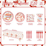 146Pcs Crawfish Boil Party Supplies Include Tableware-Plates-Napkins-Cups-Forks-Knives-Tablecloth For Seafood Boil Party Supplies Serves 24