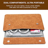 MoKo 13-13.3 Inch Laptop Sleeve Fits MacBook Pro 13" M2/M1, MacBook Pro 14", MacBook Air 13.3", iPad Pro 12.9", Surface Pro 9/8 13", Felt & PU Leather Case Bag with Pocket, Gray&Brown