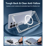 Samsung Galaxy S25 Ultra Clear Case, Magnetic Military-Grade Shockproof Protection