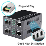 A Pair Of Fiber Transceiver, 1.25G/S Bidi Gigabit Multi-Mode Sfp Ethernet Media Converter With 2Pcs Lc Dual Module Included, 10/100/1000Base-Tx To 1000Base-Sx Smf Rj45 To Sfp Slot Up To 550M
