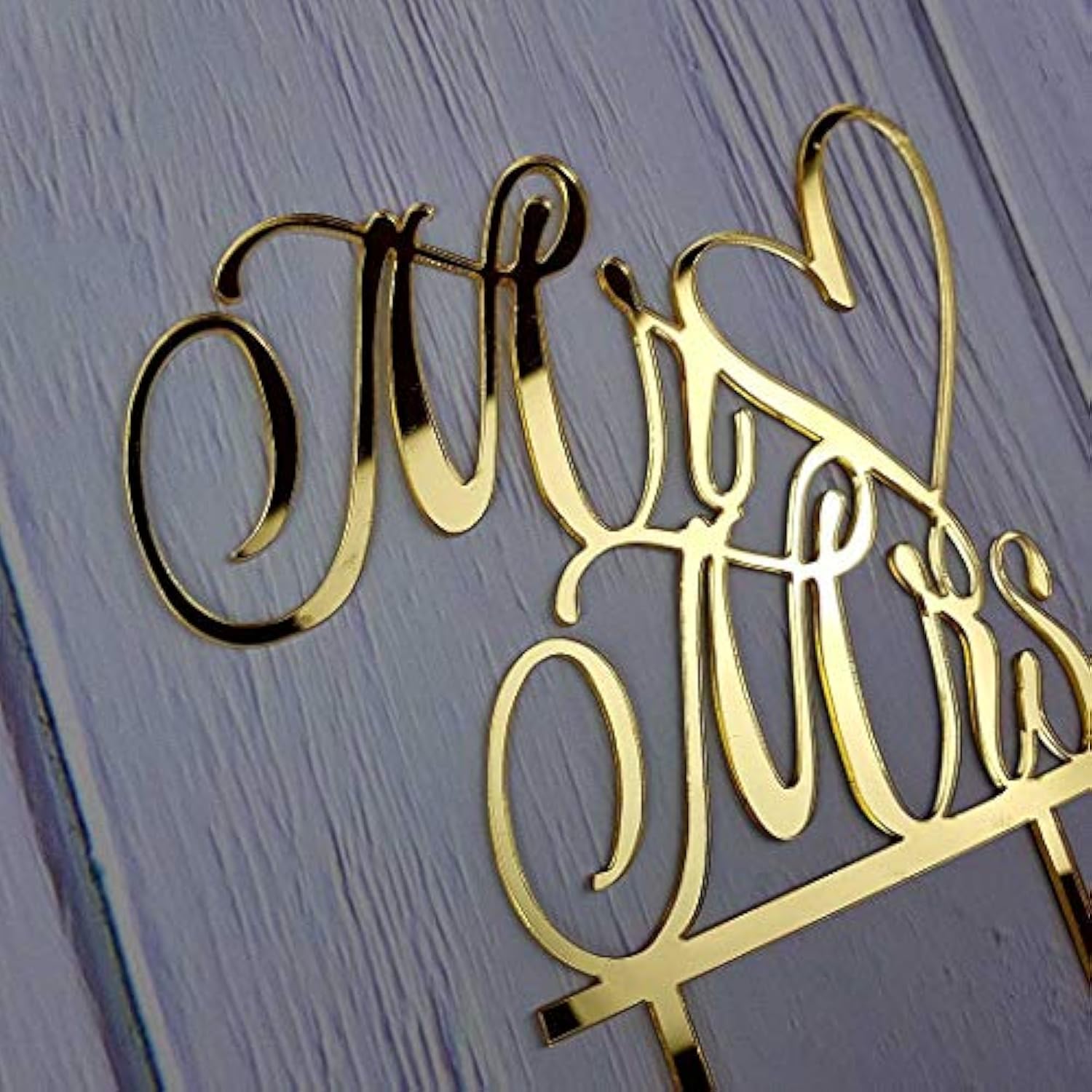 Mr And Mrs Cake Topper, Bride And Groom Sign Wedding, Engagement Cake Toppers Decorations (Mirror Gold Acrylic)