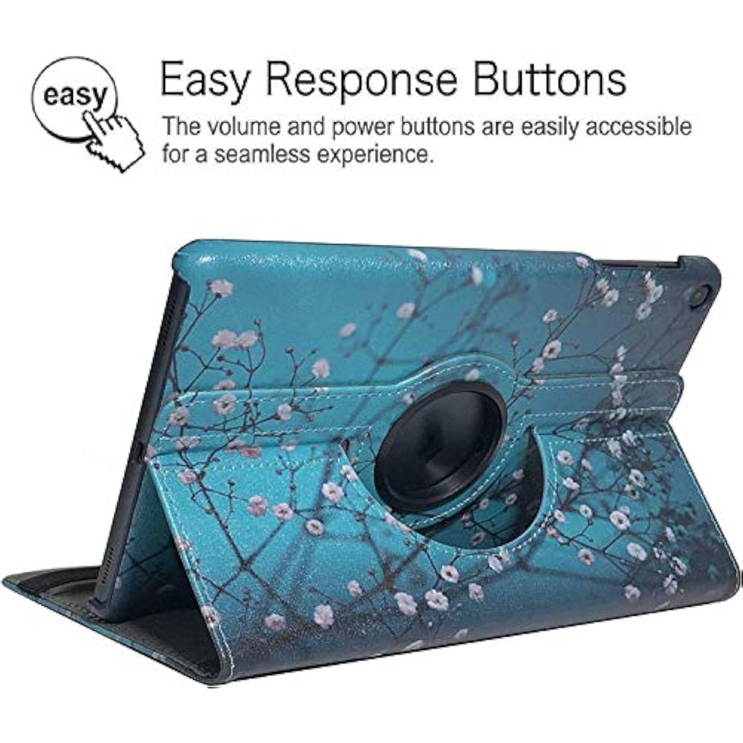 Case For Samsung Galaxy Tab A 10.1 2019, 360 Degree Rotating Stand Smart Case For Samsung Tab A 10.1 Inch Tablet [Smt510/T515] 2019 Release (Plum Blossom)