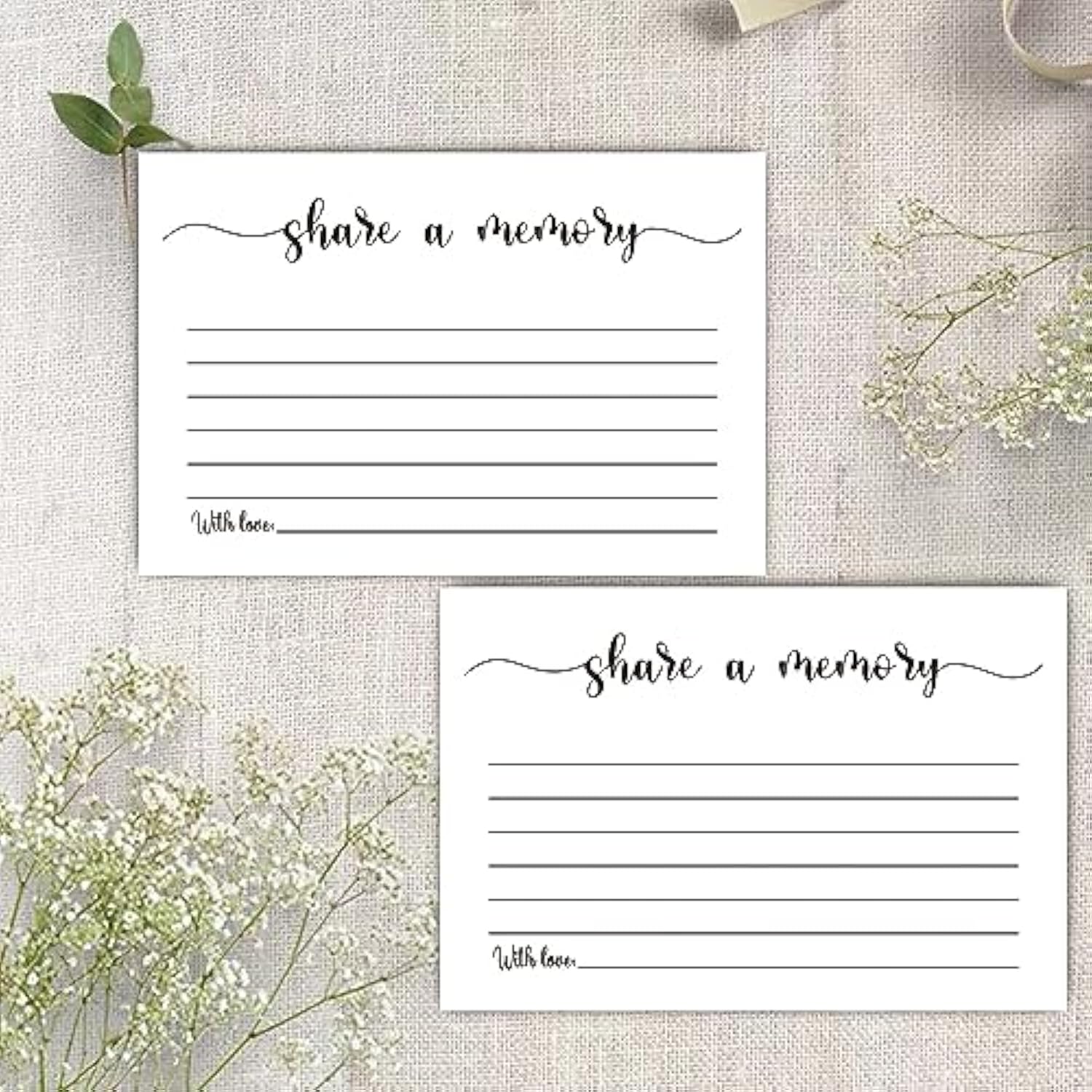 50 Share A Memory Cards, Memory Card For Celebration Of Life, Graduation, Wedding, Retirement, Going Away Party (4" X 6")