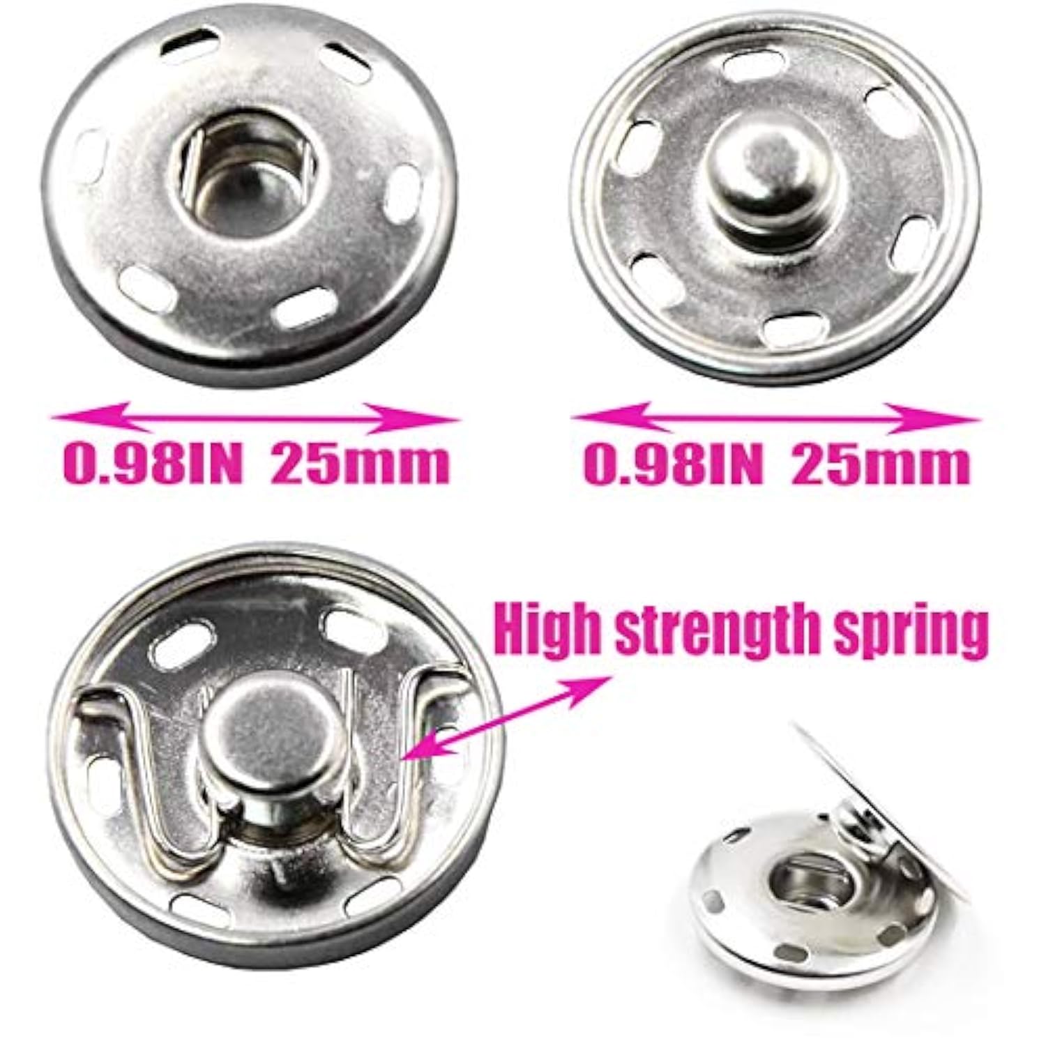 Sew On Snap Large Buttons 12 Sets Big Metal Snap Fastener Buttons Pres