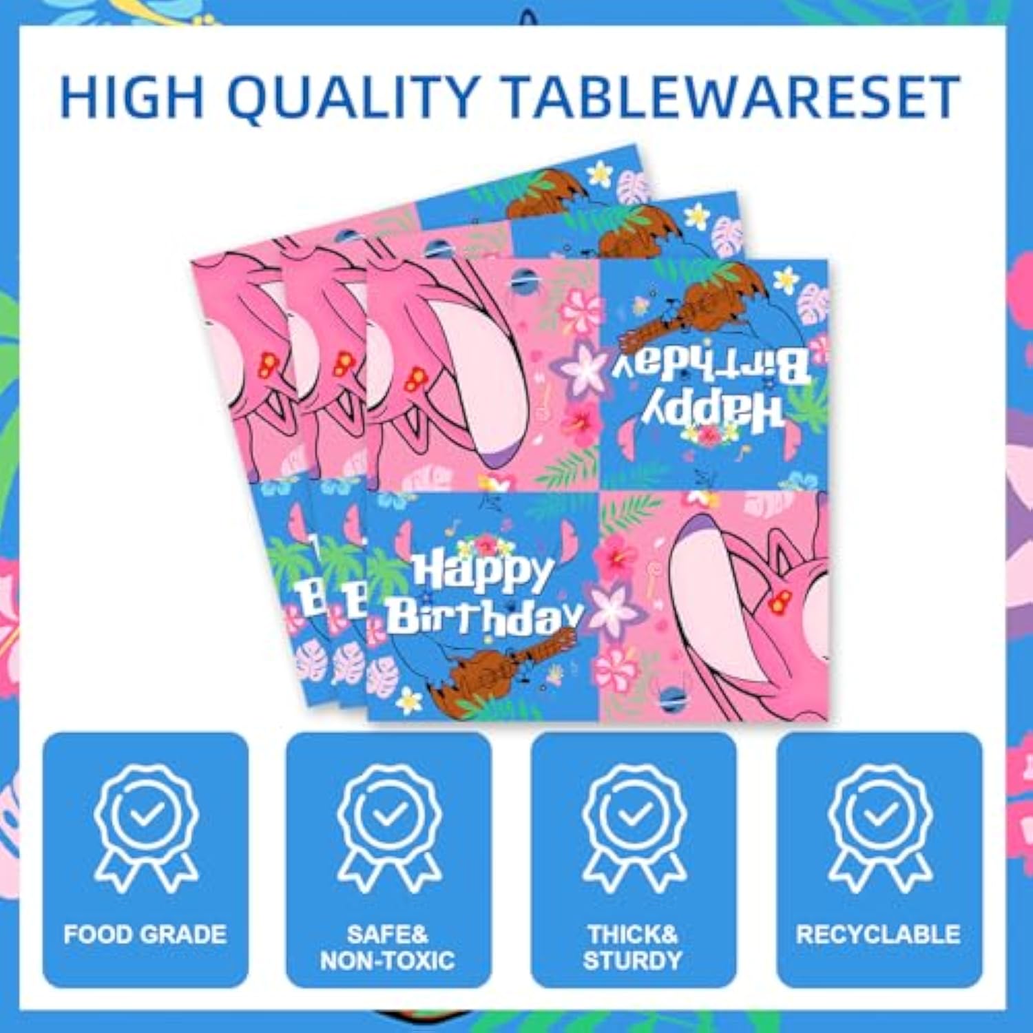 141Pack Cartoon Party Decoraion Party Tableware Plates + Napkin Tablecloth,Forks,Spoon,Kinfe For Birthday Decorations