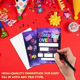 Sleepover Birthday Party Invitation, Galaxy Slumber Fill-In Invites For Friends, 20 Invitations With Envelopes(4" X 6")?Party Favors Decorations And Supplies-21
