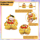 Chinese New Year Honeycomb Centerpieces, 9 Pieces Lunar New Year Table Centerpieces - Asian Chinese Themed Spring Festival Red and Gold Paper Table Toppers Party Decorations