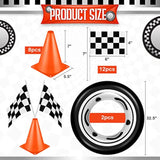 24 Pieces Race Car Party Supplies Include Traffic Cones Checkered Flag