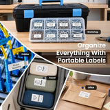 Label Maker Machine With Tape, 221B Thermal Bluetooth Label Printer 2 Inch Portable Barcode Inkless Sticker For Small Business, Retail Office,Office, Home, Came With 3 Roll Label (Black)