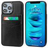 Compatible With 14 Pro Case Wallet With Credit Card Holder, Flip Premium Leather Magnetic Clasp Kickstand Heavy Duty Protective Cover For 14 Pro 6.1 Inch (Black)